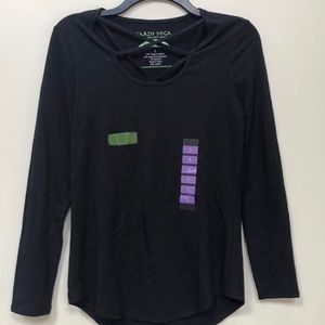 NWT Earth Yoga black cross front top